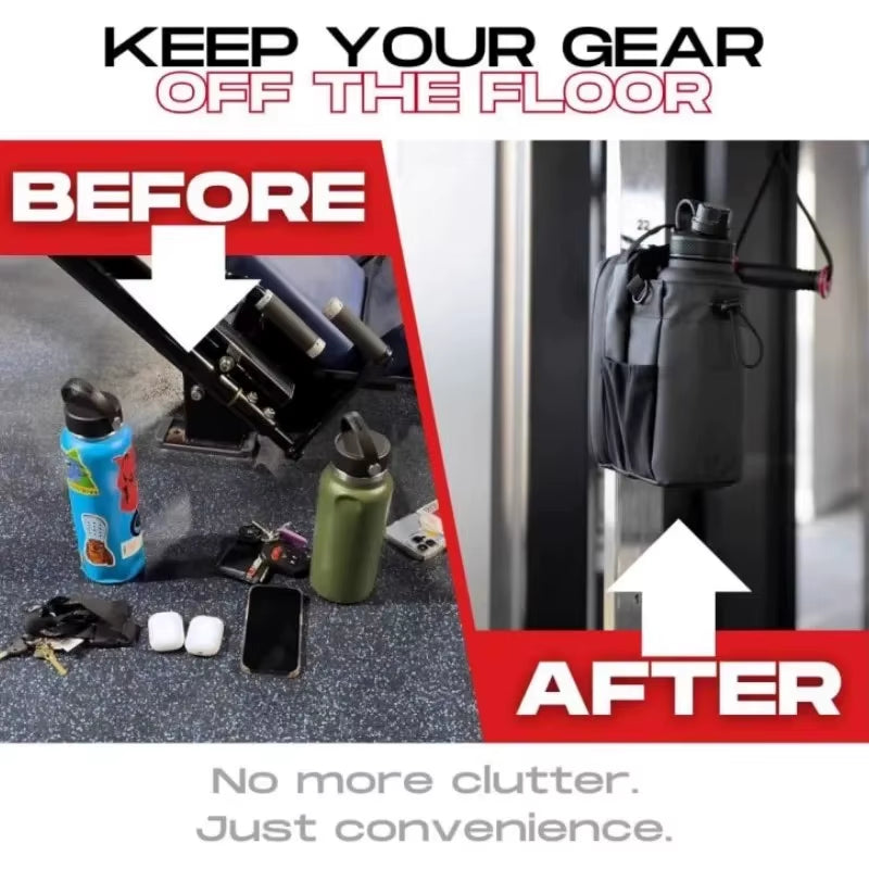Magnetic Gym Bag Large Capacity Magnetic Carrier Bag with Phone Pocket Portable Gym Water Bottle Pouch Gym Accessories Organizer