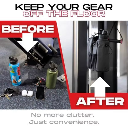 Magnetic Gym Bag Large Capacity Magnetic Carrier Bag with Phone Pocket Portable Gym Water Bottle Pouch Gym Accessories Organizer